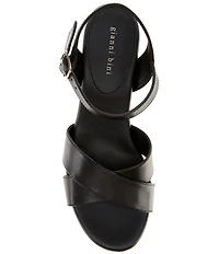 Gianni Bini Joize Leather Cross Band Platform Sandals