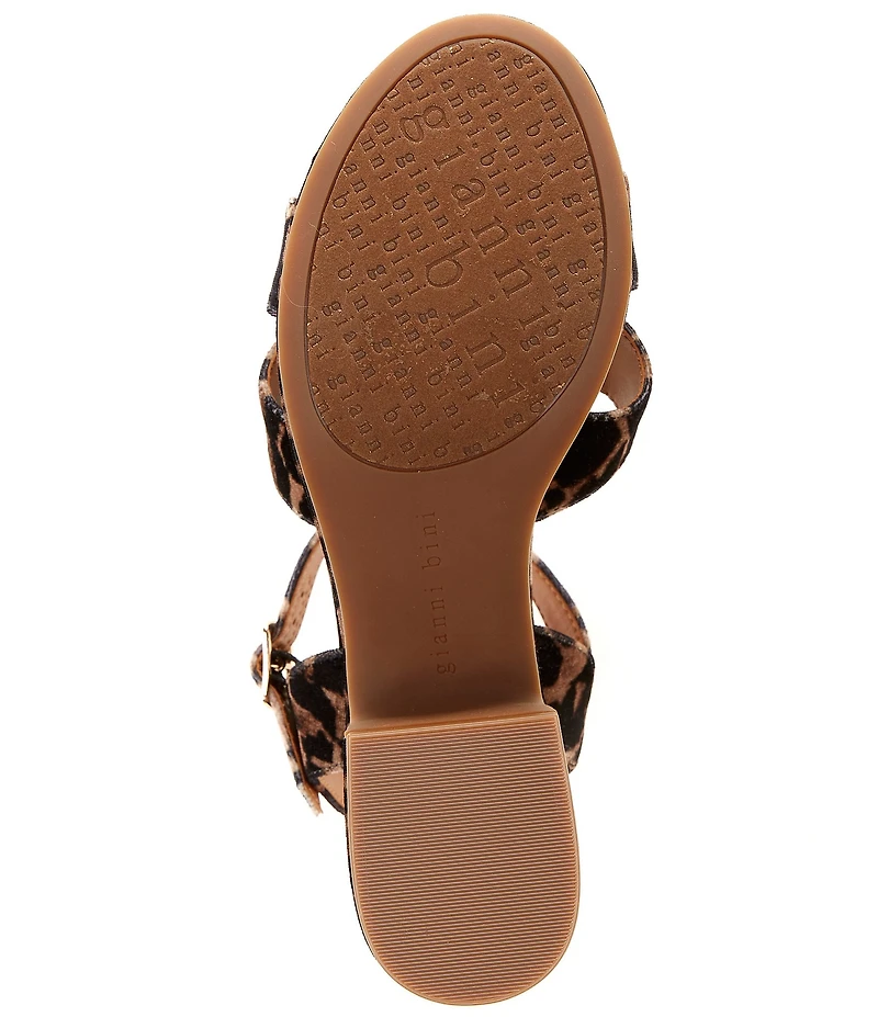 Gianni Bini Joize Leopard Printed Velvet Cross Band Platform Sandals