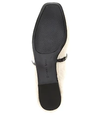 Gianni Bini Josie Faux Shearling Leather Mary Jane Bow Detail Ballerina Flats