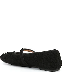 Gianni Bini Josie Two Faux Shearling Mary Jane Bow Detail Ballerina Flats