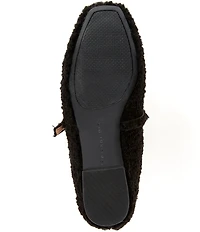 Gianni Bini Josie Two Faux Shearling Mary Jane Bow Detail Ballerina Flats