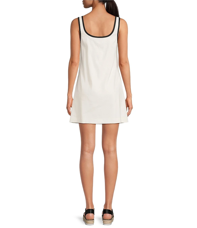 Gianni Bini Judy Square Neck Sleeveless Linen Seashell Mini Dress
