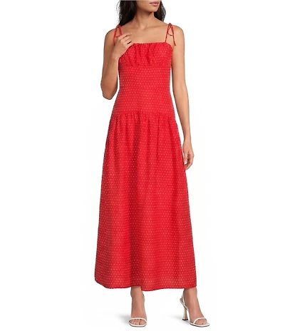 Gianni Bini Juliette Square Neck Sleeveless Linen Maxi Dress