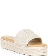 Gianni Bini Karsten Raffia Espadrille Platform Slide Sandals