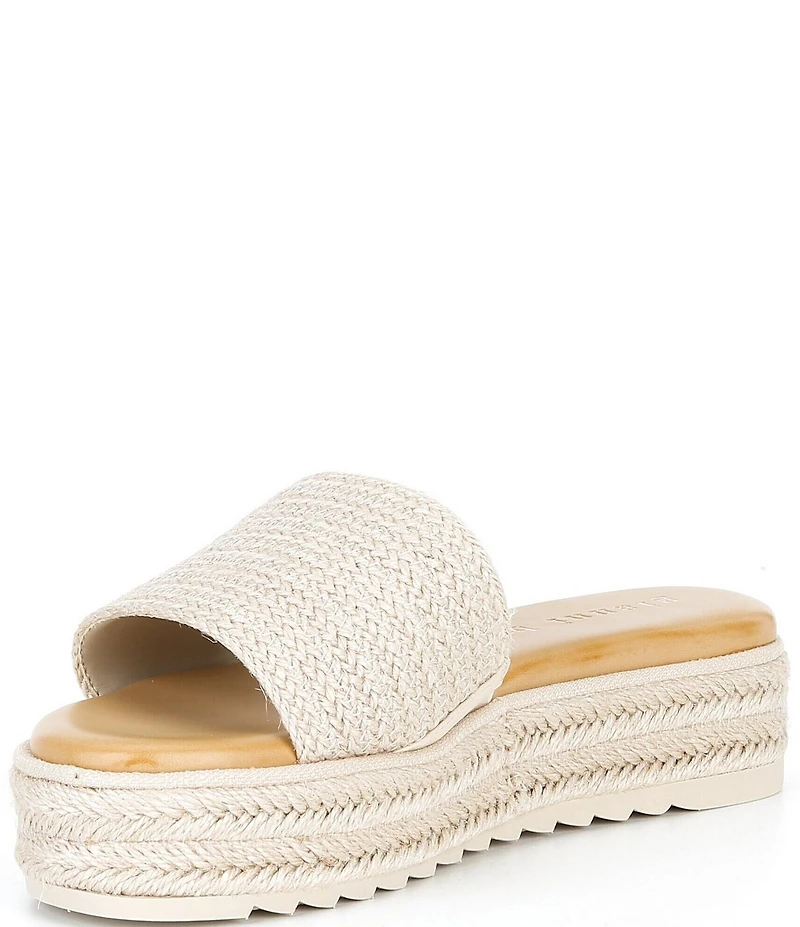 Gianni Bini Karsten Raffia Espadrille Platform Slide Sandals