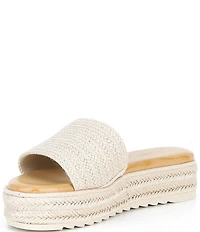 Gianni Bini Karsten Raffia Espadrille Platform Slide Sandals
