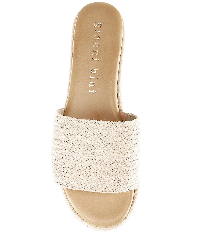 Gianni Bini Karsten Raffia Espadrille Platform Slide Sandals