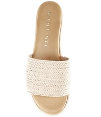 Gianni Bini Karsten Raffia Espadrille Platform Slide Sandals