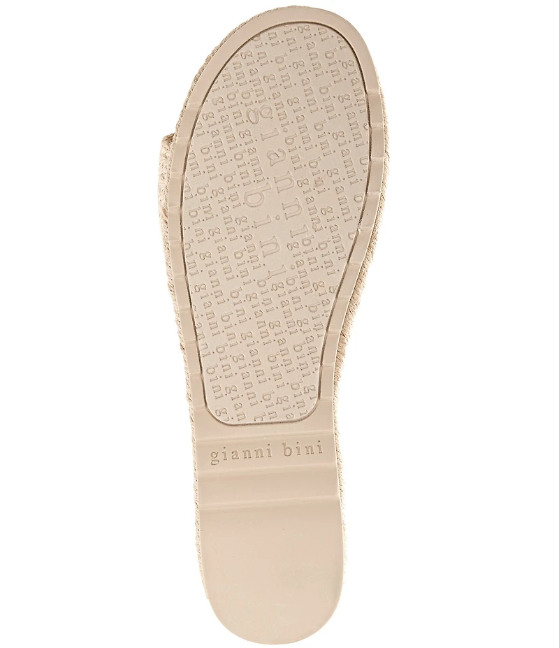 Gianni Bini Karsten Raffia Espadrille Platform Slide Sandals