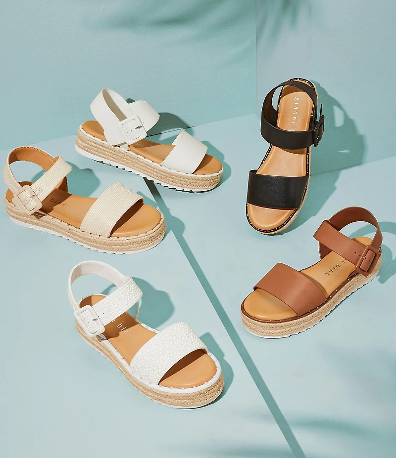 Gianni Bini Keegan Buckle Detail Espadrille Platform Sandals