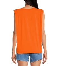 Gianni Bini Kelia Muscle Shoulder Pad Sleeveless Crew Neck Knit Tank