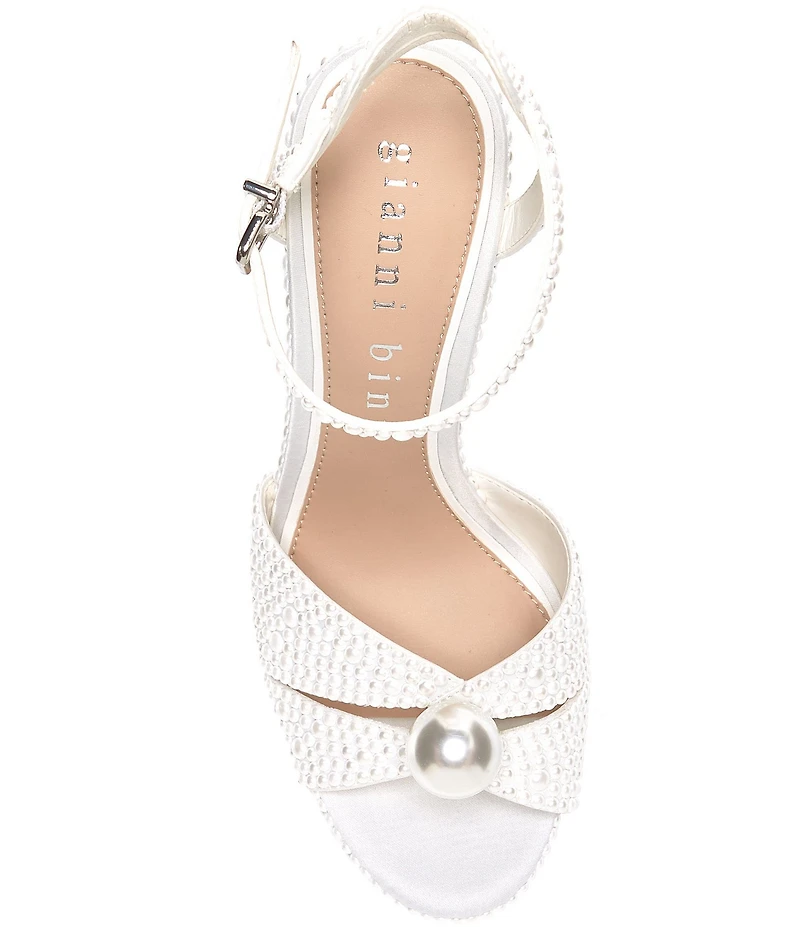 Gianni Bini Kemara Two Pearl Ornamented Platform Sandals