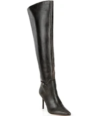 Gianni Bini Kemba Distressed Leather Over the Knee Stiletto Boots