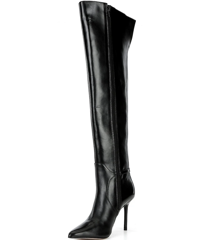 Gianni Bini Kemba Glossy Leather Over the Knee Stiletto Dress Boots