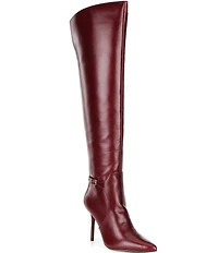 Gianni Bini Kemba Glossy Leather Over the Knee Stiletto Dress Boots