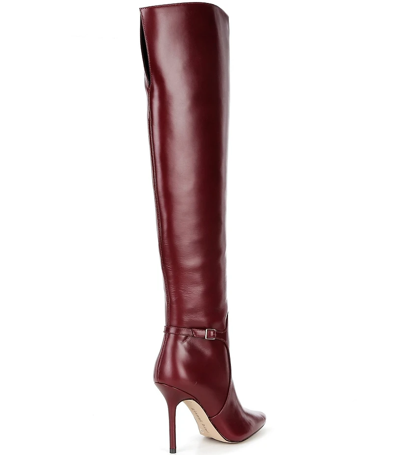 Gianni Bini Kemba Glossy Leather Over the Knee Stiletto Dress Boots
