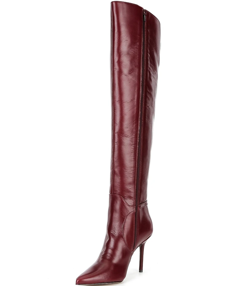 Gianni Bini Kemba Glossy Leather Over the Knee Stiletto Dress Boots