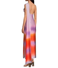 Gianni Bini Kenya One Shoulder Satin Ombre Dress