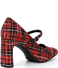 Gianni Bini Kirklynn Plaid Square Toe Mary Jane Pumps