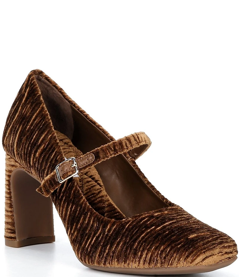 Gianni Bini Kirklynn Ruched Velvet Square Toe Mary Jane Pumps