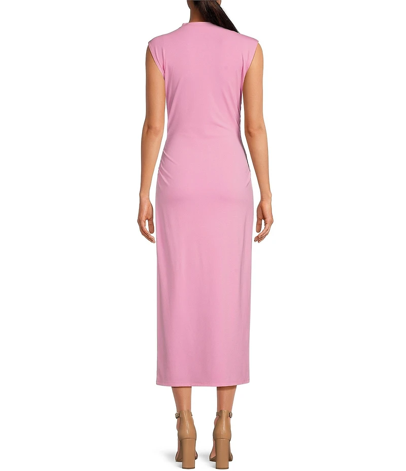Gianni Bini Knit Mock Neck Cap Sleeve Bodycon Midi Dress