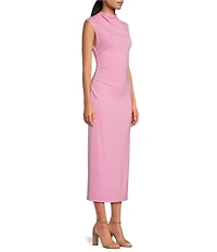 Gianni Bini Knit Mock Neck Cap Sleeve Bodycon Midi Dress