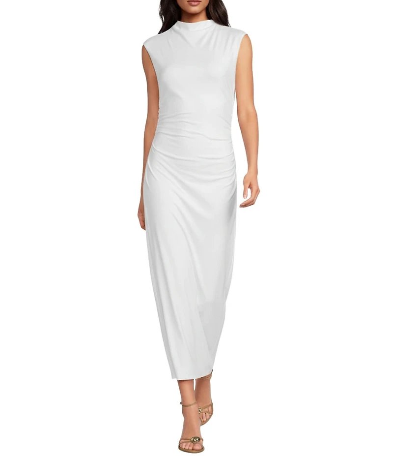 Gianni Bini Knit Mock Neck Cap Sleeve Bodycon Midi Dress