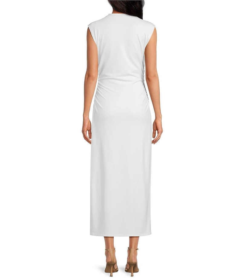 Gianni Bini Knit Mock Neck Cap Sleeve Bodycon Midi Dress