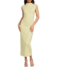 Gianni Bini Knit Mock Neck Cap Sleeve Bodycon Midi Dress