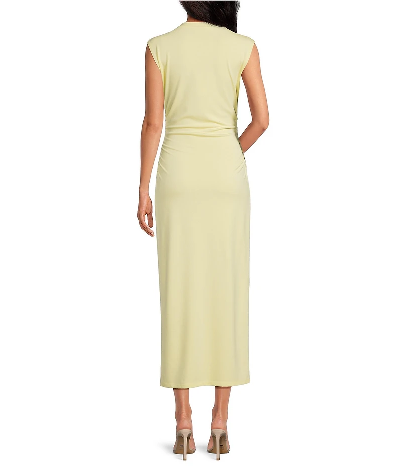 Gianni Bini Knit Mock Neck Cap Sleeve Bodycon Midi Dress