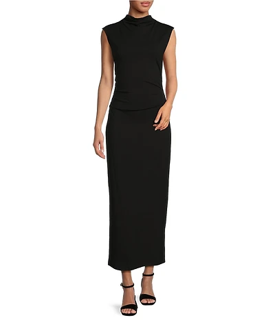 Gianni Bini Knit Mock Neck Cap Sleeve Bodycon Midi Dress