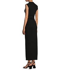 Gianni Bini Knit Mock Neck Cap Sleeve Bodycon Midi Dress