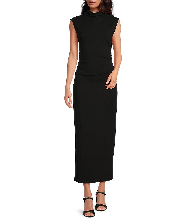Gianni Bini Knit Mock Neck Cap Sleeve Bodycon Midi Dress
