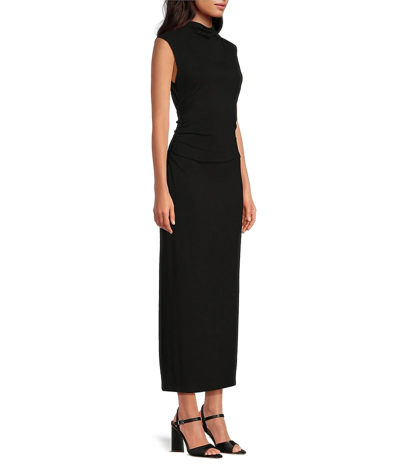 Gianni Bini Knit Mock Neck Cap Sleeve Bodycon Midi Dress