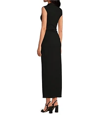 Gianni Bini Knit Mock Neck Cap Sleeve Bodycon Midi Dress