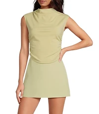 Gianni Bini Knit Mock Neck Cap Sleeve Crop Top