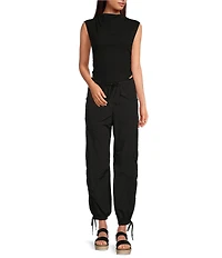 Gianni Bini Knit Mock Neck Cap Sleeve Crop Top