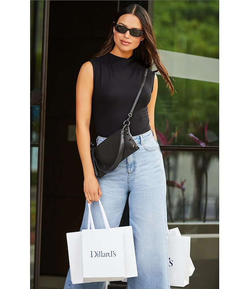 Gianni Bini Knit Mock Neck Cap Sleeve Crop Top