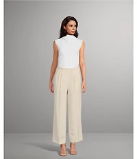 Gianni Bini Knit Mock Neck Cap Sleeve Crop Top