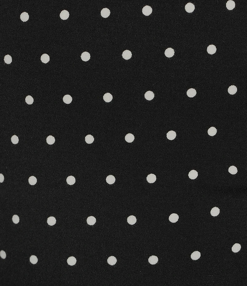 Gianni Bini Knit Polka Dot Mock Neck Cap Sleeve Bodycon Midi Dress