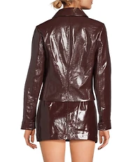 Gianni Bini Kora Collared Long Sleeve Luxe Coated Coordinating Jacket