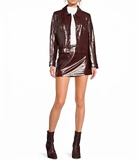 Gianni Bini Kora Collared Long Sleeve Luxe Coated Coordinating Jacket