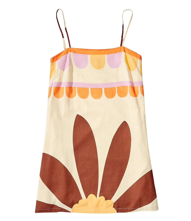 Gianni Bini Kourtney Square Neck Sleeveless Linen Blend Mini Shift Dress