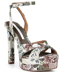 Gianni Bini Kylee Floral Tapestry Ankle Strap Platform Dress Sandals