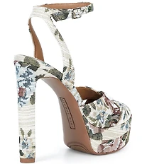 Gianni Bini Kylee Floral Tapestry Ankle Strap Platform Dress Sandals