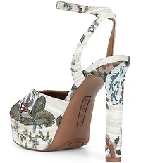 Gianni Bini Kylee Floral Tapestry Ankle Strap Platform Dress Sandals