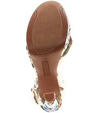 Gianni Bini Kylee Floral Tapestry Ankle Strap Platform Dress Sandals
