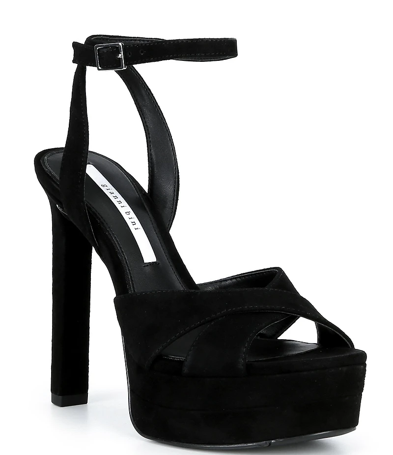 Gianni Bini Kylee Suede Ankle Strap Platform Dress Sandals