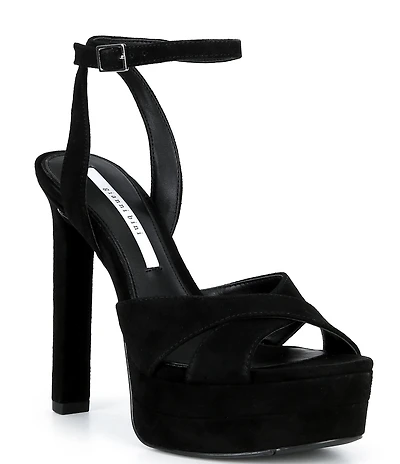Gianni Bini Kylee Suede Ankle Strap Platform Dress Sandals