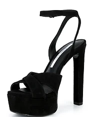 Gianni Bini Kylee Suede Ankle Strap Platform Dress Sandals